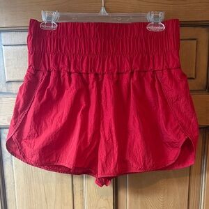 Women's Red High-Waisted Shorts